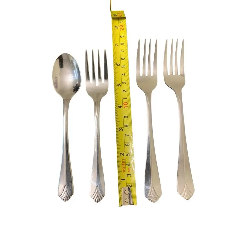 Cambridge KARLA Flatware Stainless Steel Mixed Lot 4 Pc Forks & Spoon Silver